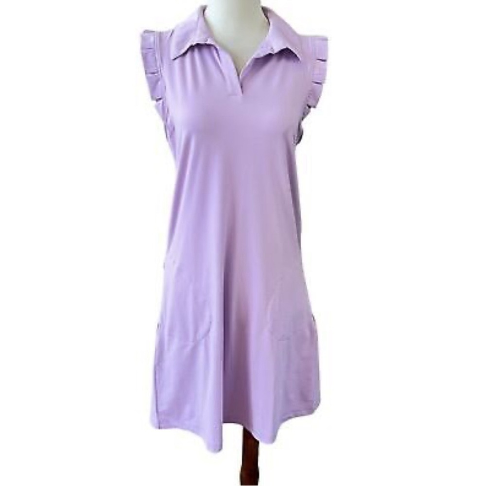 Gottex Women's Lavender polo Golf Tennis Dress Size XS NWT with ruffles